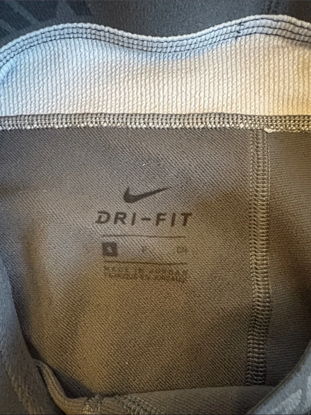 Nike Kids Gray Performance Nike Pro Leggings with White Accents